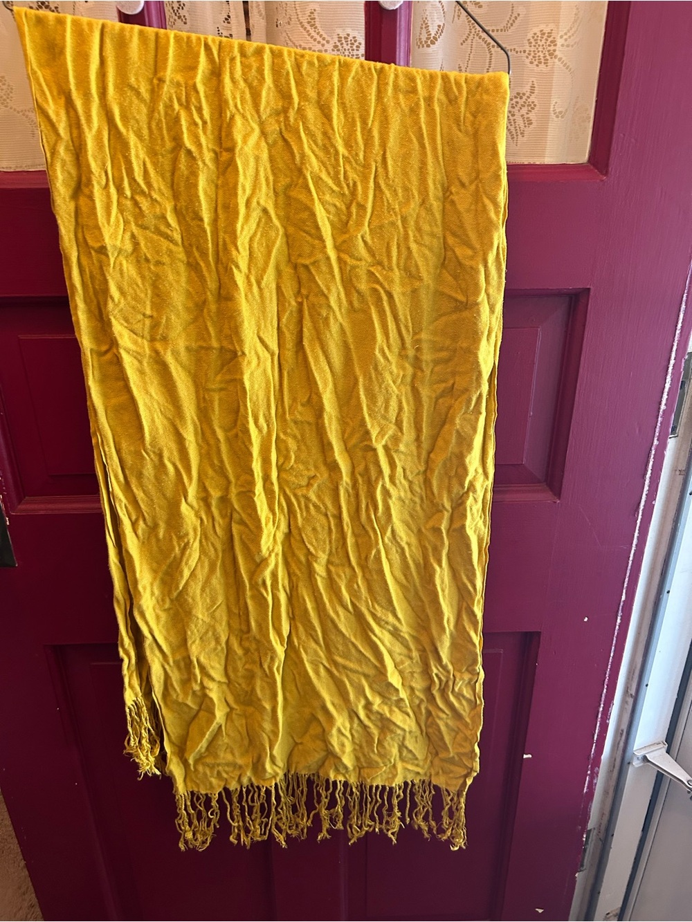 Yellow Women's Fringe scarf - Versatile Summer Style
